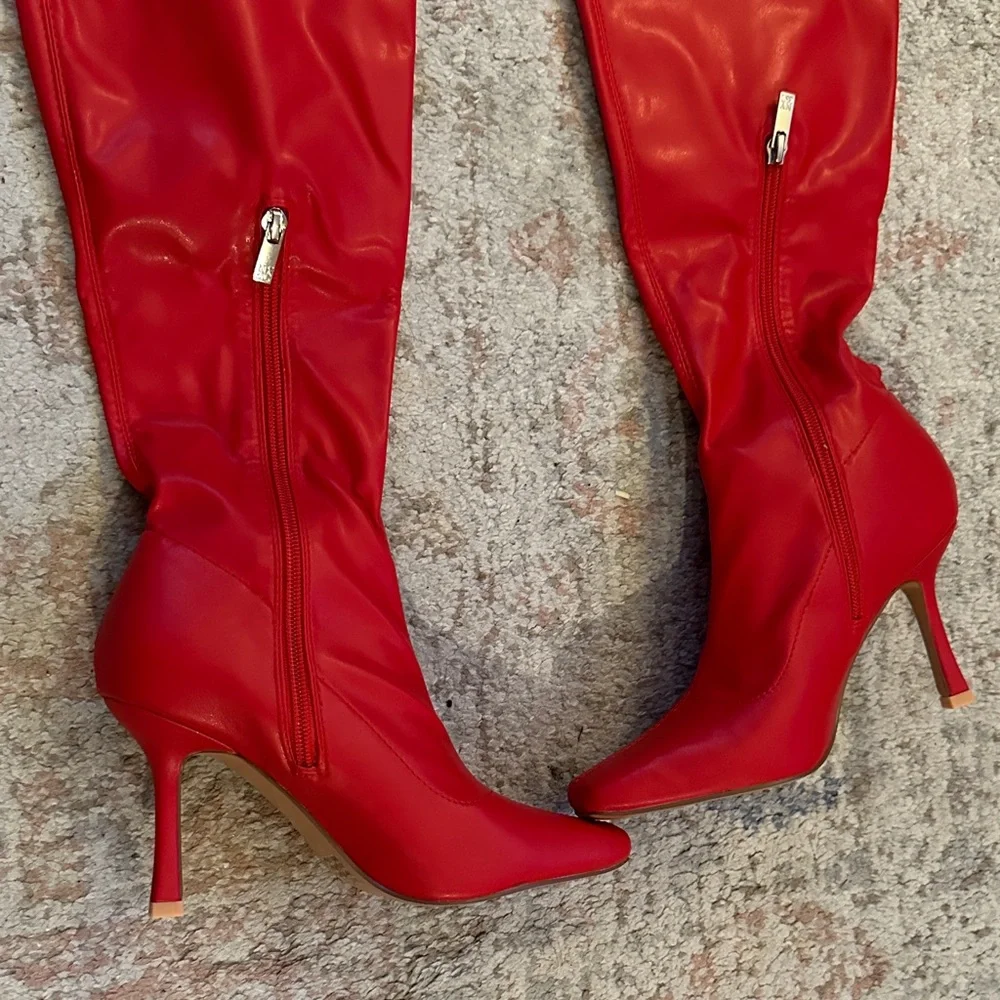 New York & Company Red Over-the-Knee Boots